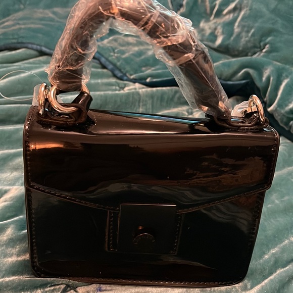 BCBGeneration Black Patent Mini Handled Bag - Picture 2 of 6